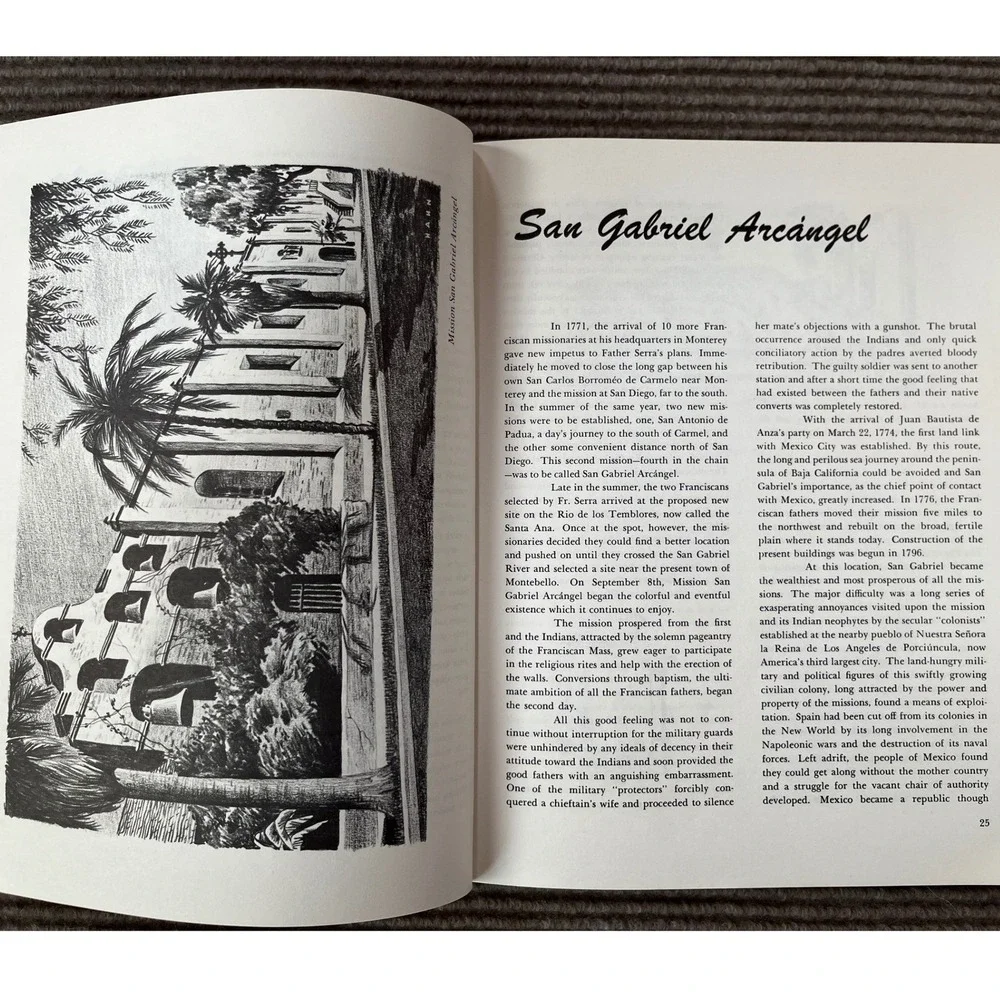 California's Missions Ralph B Wright Hahn Illustrated Vintage Softcover Book